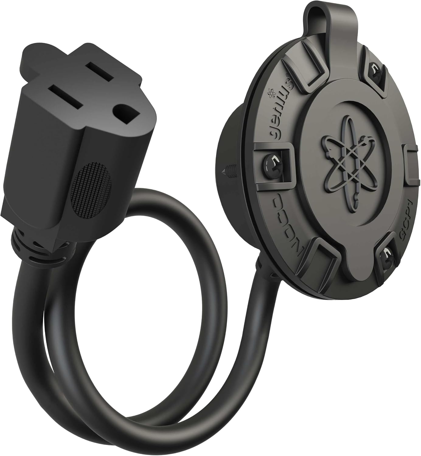 NOCO GCP1 15A AC Port Plug, 125V Power Inlet Socket, and Waterproof Electrical Outlet Receptacle Box with 16-Inch Integrated Outdoor Extension Cord
