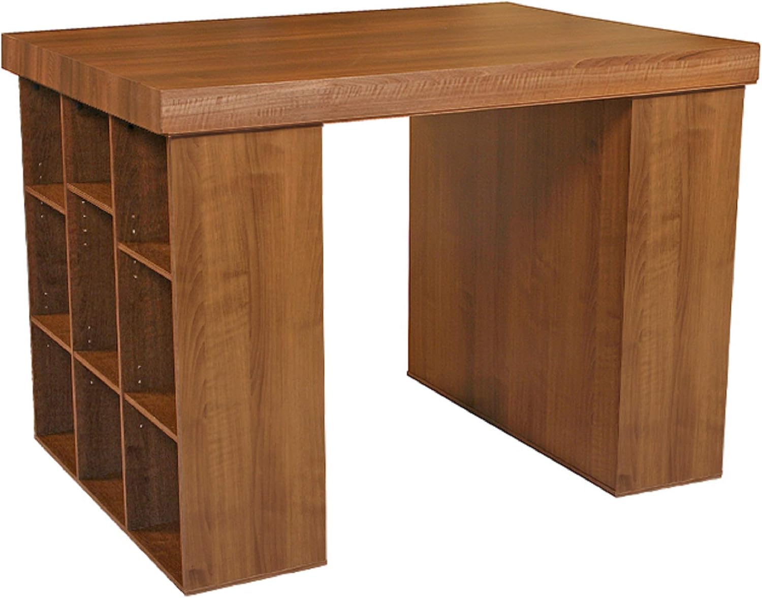 Venture Horizon Project Center Desk with Two 9-Cubby Bookcase (Oak)