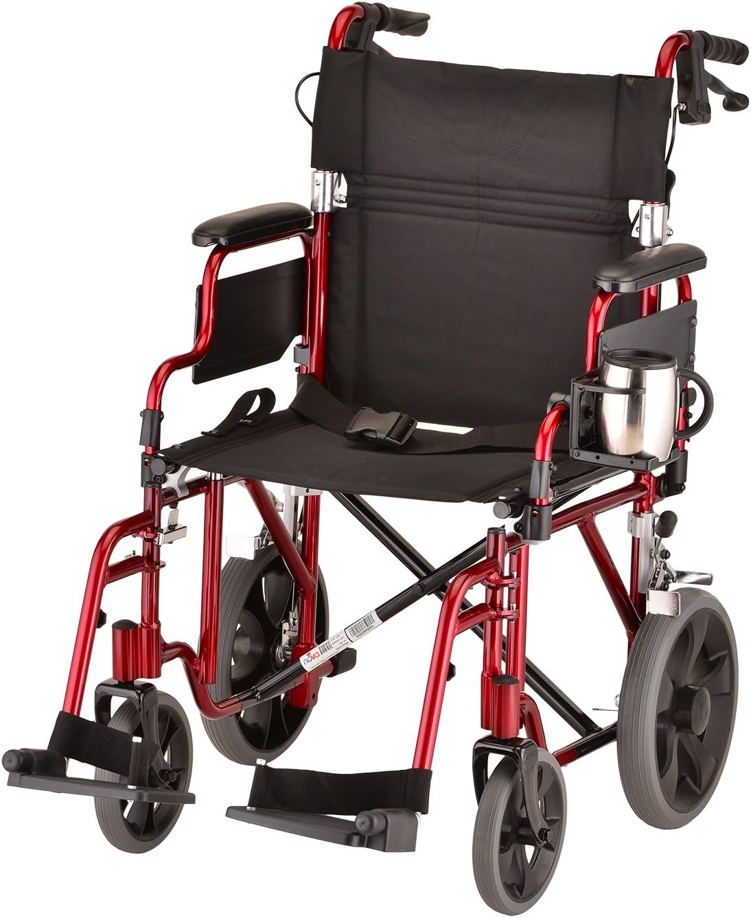 NOVA Adjustable Cup Holder for Walkers, Rollators & Wheelchairs – Folding Drink Holder Fits 3/4”, 7/8” & 1” Tubes, Holds 2.25”–3.75” Cups, Durable, Easy Install