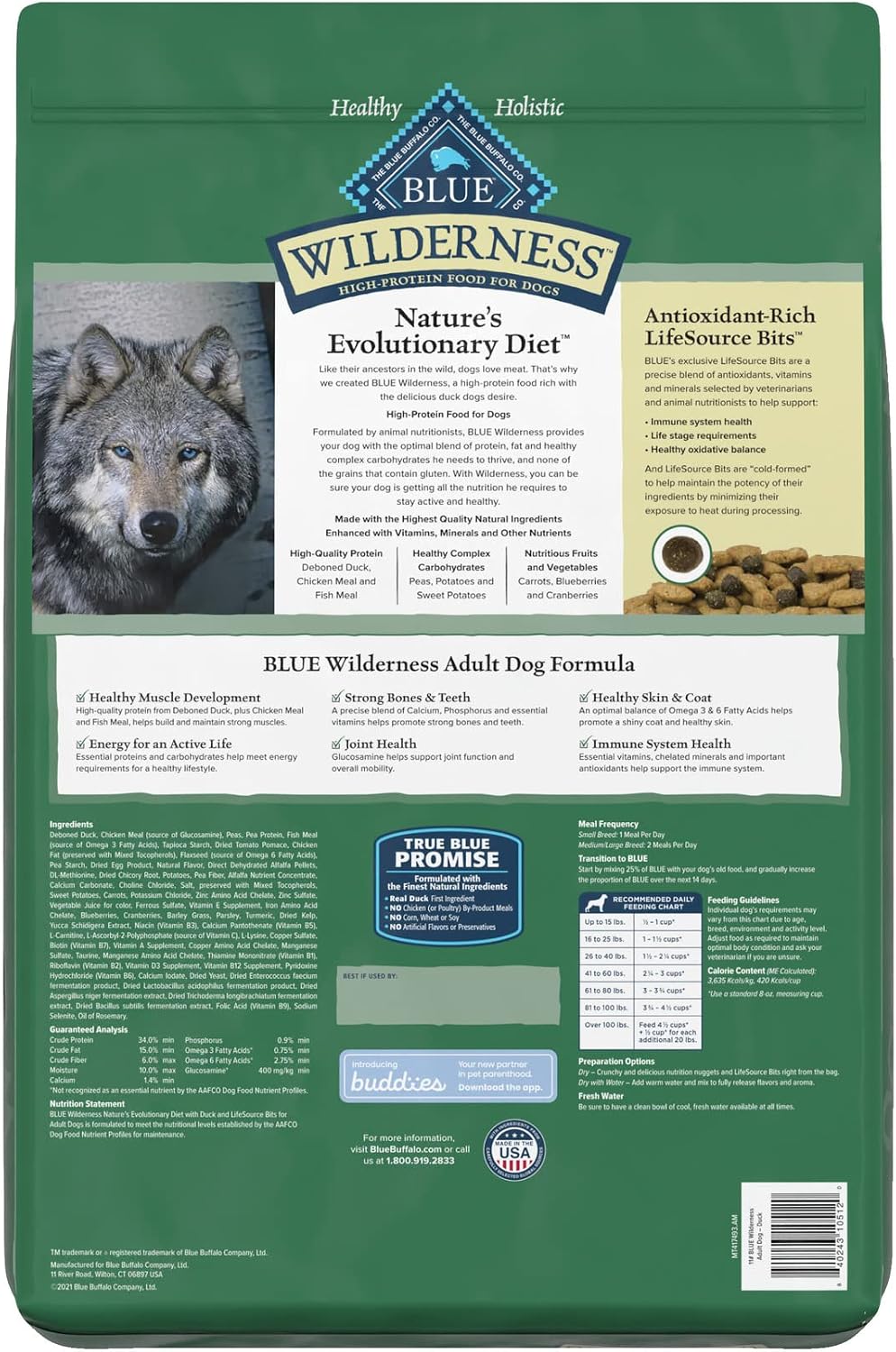Blue Buffalo Wilderness Chicken Adult Dry Dog Food, Grain-Free, 24 lb | 39g Protein, Real Chicken #1 Ingredient, Supports Immunity with Antioxidant-Rich LifeSource Bits, Promotes Healthy Muscles