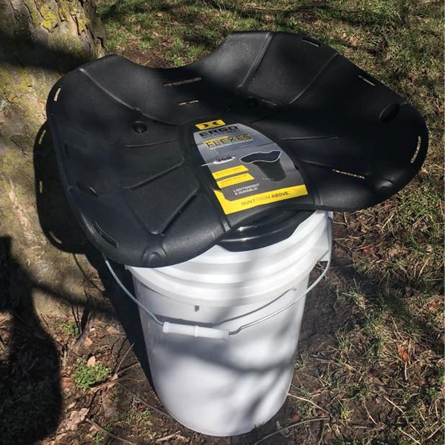 Hawk Ergo 360 Degree Bucket Top Seat - Silent Lightweight Comfortable Swiveling Portable Chair for Camping, Hunting, Fishing | Easily Mounts to Bucket