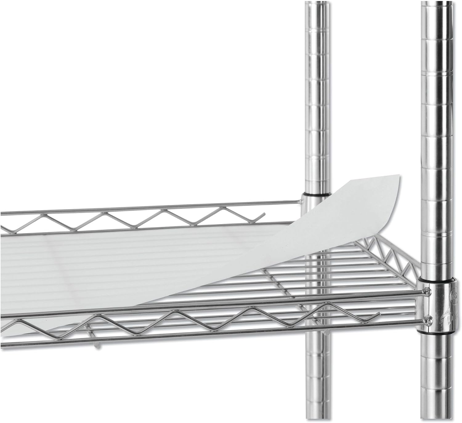 Alera ALESW322416SR 24 in. x 16 in. x 39 in. 450 lbs. Capacity 3-Shelf Wire Cart with Liners - Silver
