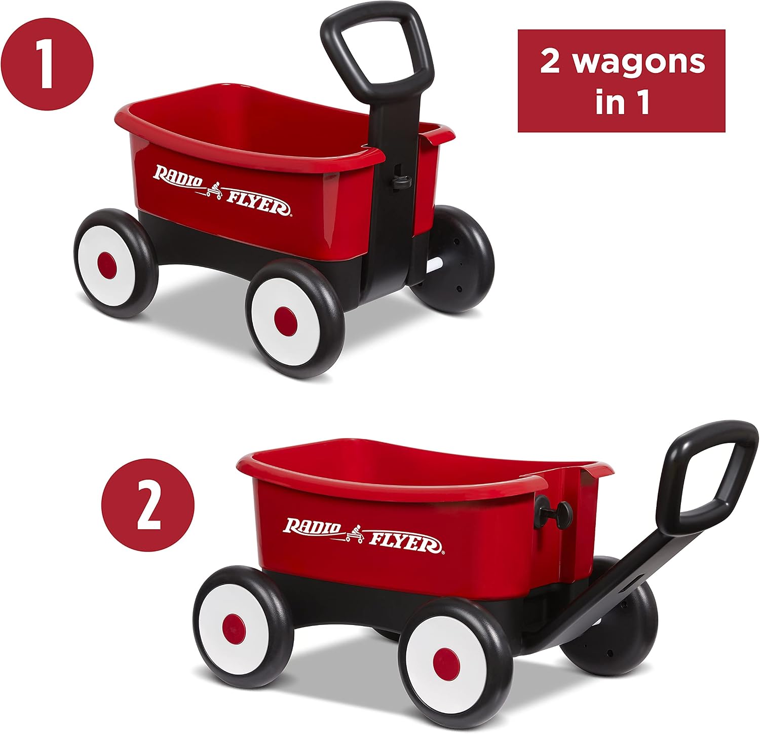 Radio Flyer Push & Pull Walker Wagon with Teddy Bear, Ages 1-4 Years, Red