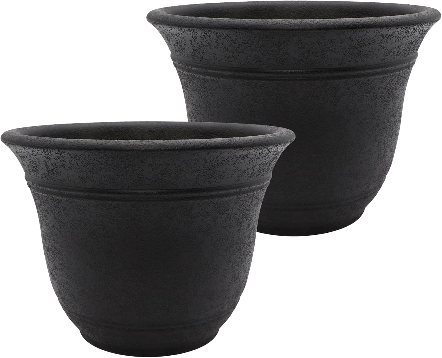 The HC Companies Sierra Round Self-Watering Pot - Lightweight Plastic Planter for Herbs & More - Durable Plant Pots for Indoor Plants & Outdoor Plants (13” Rustic Redstone, Pack of 1)