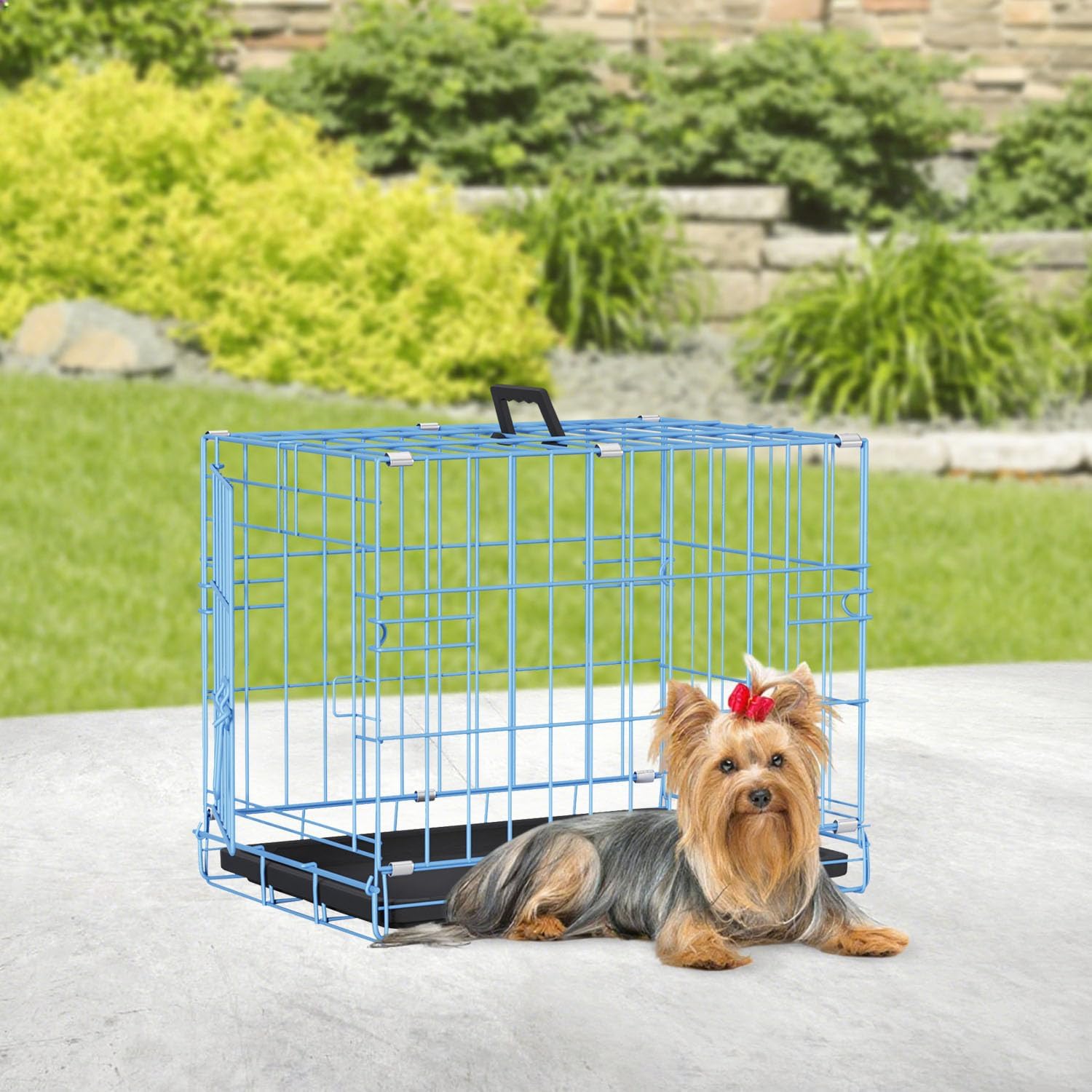 BestPet | Dog Crate | 48" | Black | Foldable Metal Kennel with Double Doors