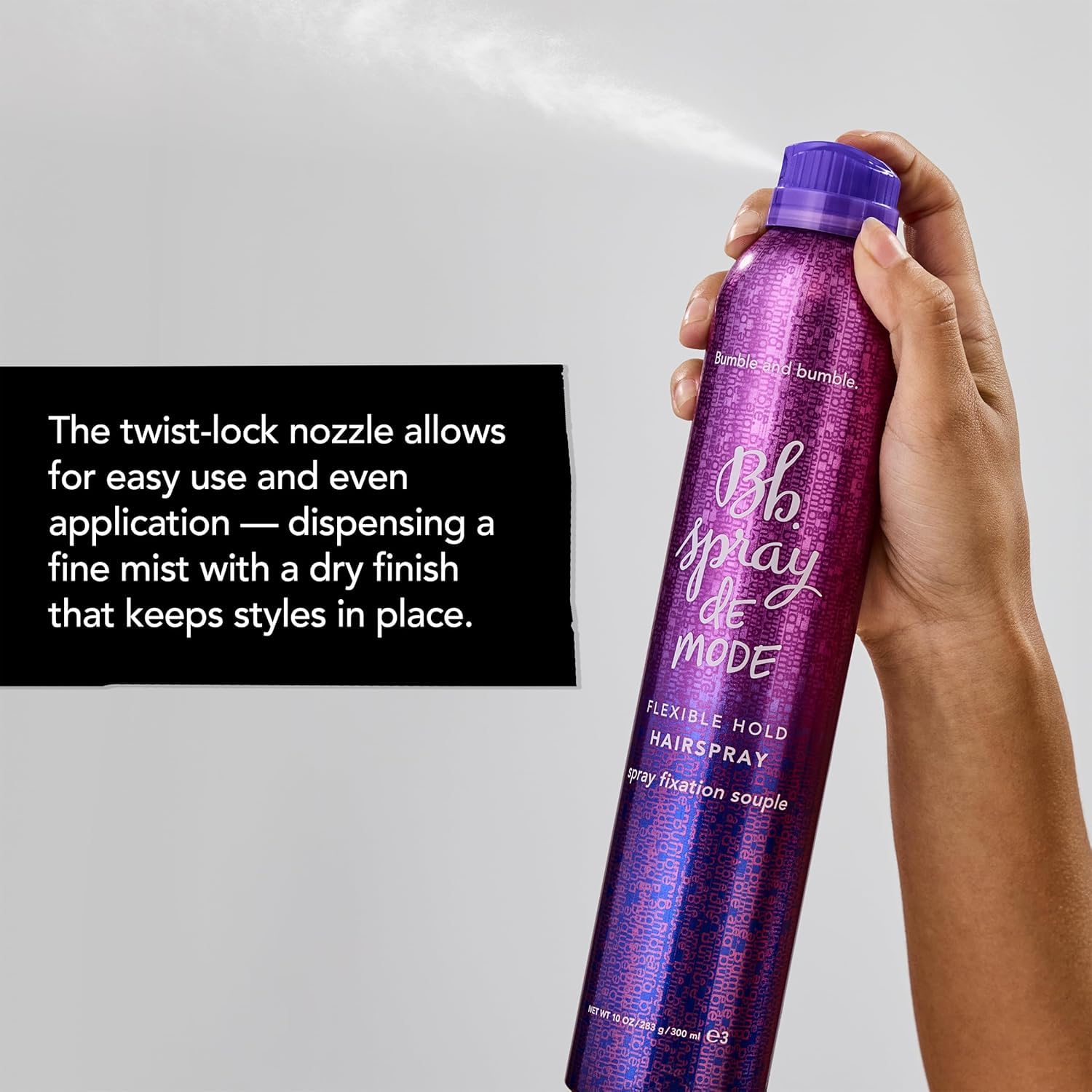 Bumble and bumble. Spray de Mode Flexible Hold Hair Spray | Flexible, Brushable Hold + Workability | Curly, Wavy, Straight