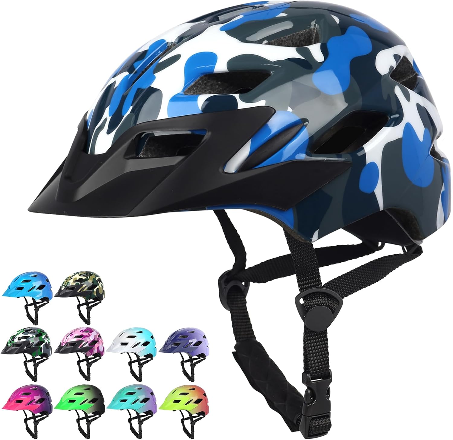Kids Bike Helmet with LED Light for Youth Teen Toddler Boys Girls