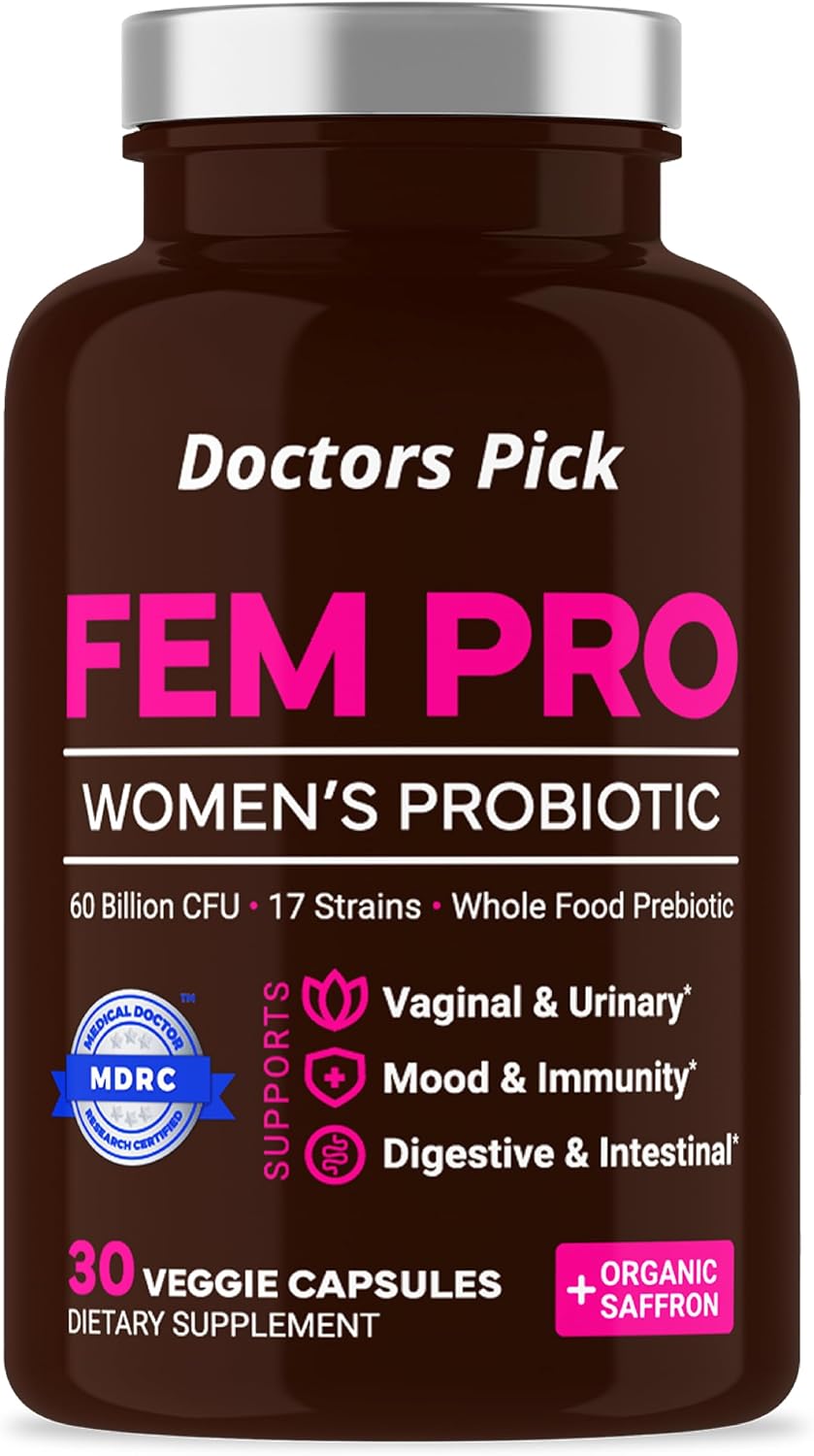 Fem Pro Probiotics for Women. 17 Clinically Effective Strains for Vaginal, Digestive & Immune Support, Urinary Tract Health