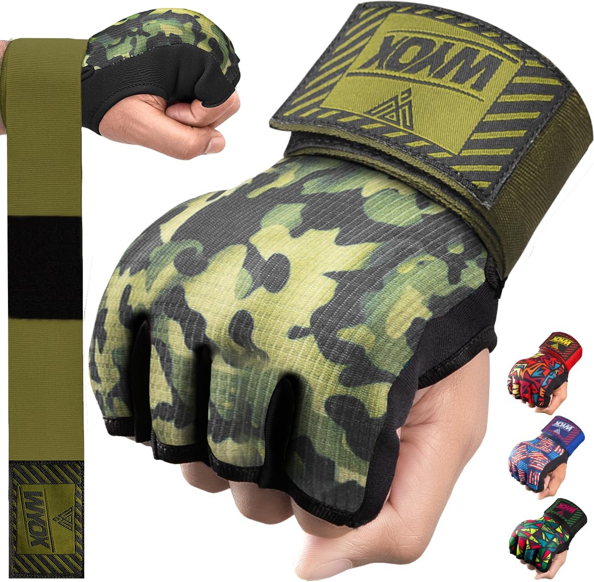WYOX Neoprene Gel Boxing Hand Wraps Inner Gloves for Men & Women – 80cm/31in Quick Wrist Strap, Padded Knuckle Protection