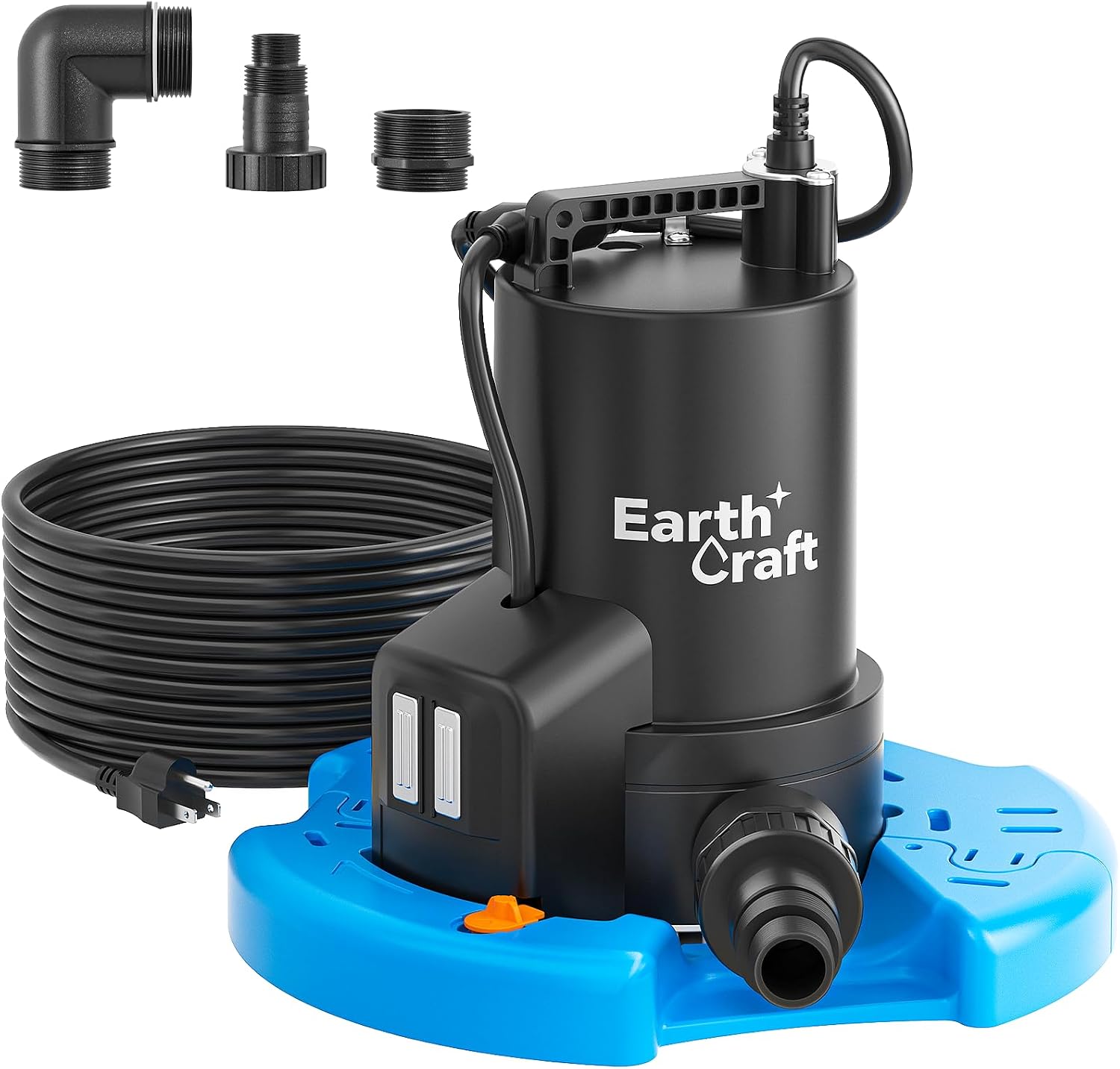 1/4 HP Pool Cover Pump, Automatic On/Off 2774 GPH Submersible Water Pump with 25FT Power Cord, Check Valve & Hose Adapters for Swimming Pools