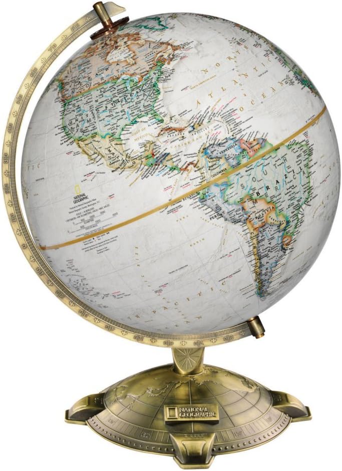 Replogle Allanson, Antique Ocean, National Geographic Cartography, Up-to-Date and Detailed, Desktop Globe, Raised Relief