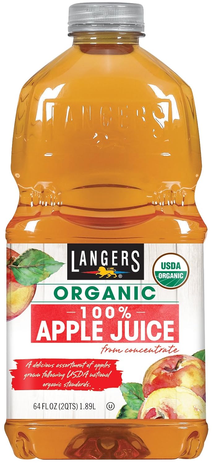 Langers Organic 100% Apple Juice, 10 Fl Oz (Pack of 12)