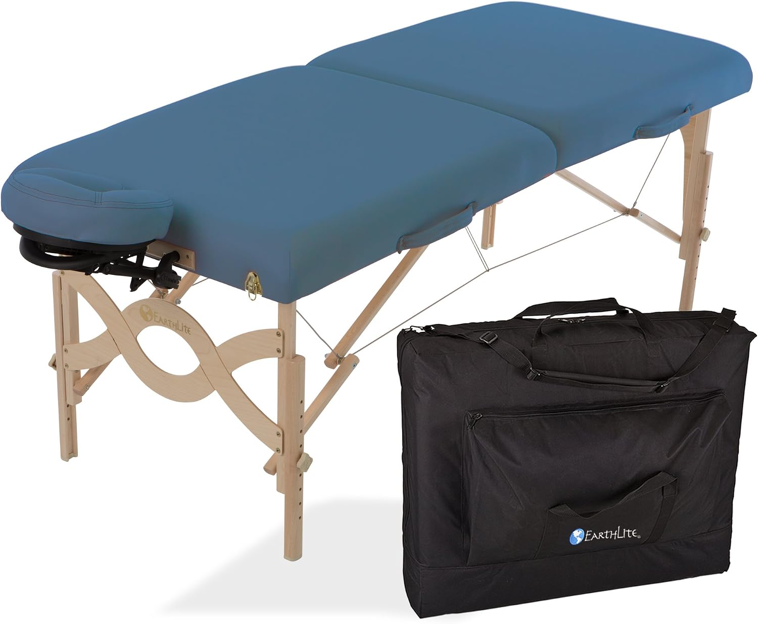 EARTHLITE Portable Massage Table Package AVALON – Reiki Endplate, Premium Flex-Rest Face Cradle & Strata Cushion, Carry Case (30”x73”)