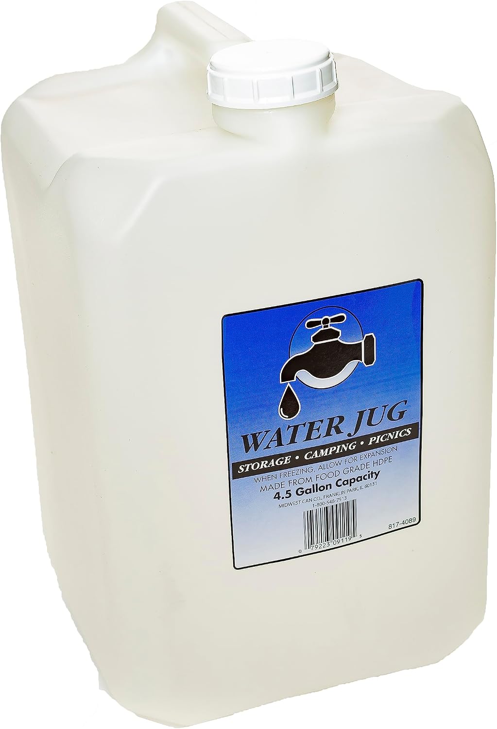 Midwest Can 9119 Water Can with Cap - 4.5 Gallon Capacity