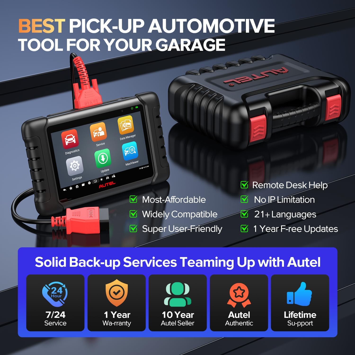 Autel Scanner MaxiCheck MX808S, Bidirectional OBD2 Scan Tool 28+ Service
