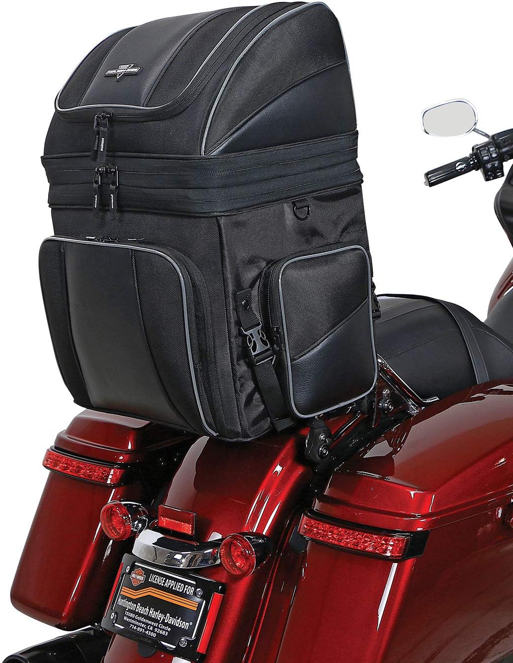 Nelson Rigg Route 1 Destination Backrest/Sissy Bar Rack Bag; Fits Harley Davidson, Indian, Yamaha & Suzuki Motorcycles