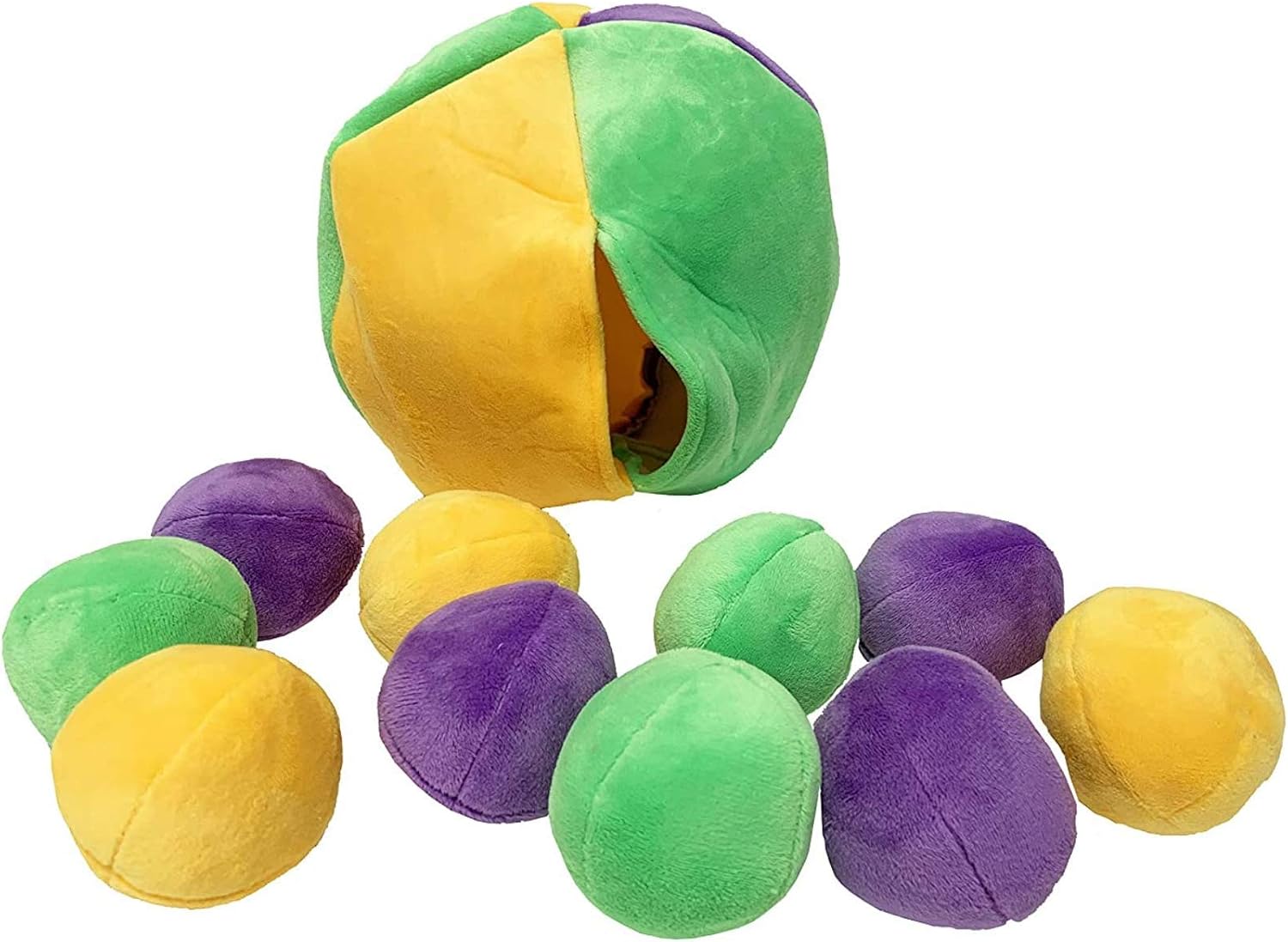 Midlee Hide a Ball Puzzle Dog Toy with 10 Plush Squeaker Balls (Small) | Interactive, Boredom Buster, Play Pet Squeaky