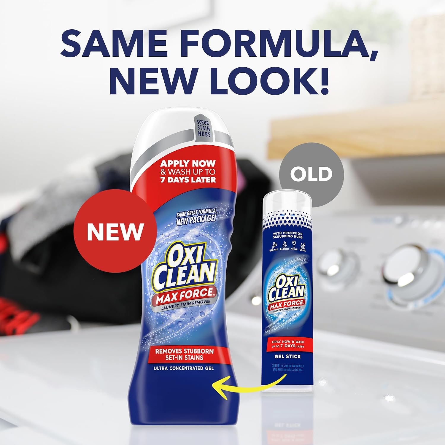 OxiClean Max Force Laundry Stain Remover Gel Stick, 6.2 fl oz | Laundry Pretreat, Dried-In Stain treatment, Food & Grease Stain Removal, Color Safe, Chlorine Free