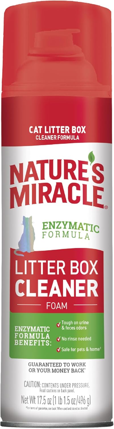 Nature's Miracle Cat Litter Box Cleaner Foam, 17.5 oz (4 Pack)