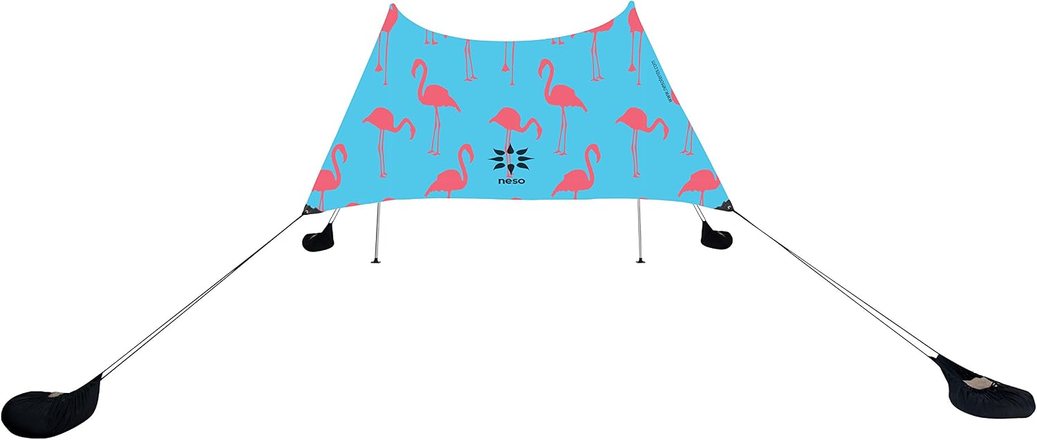 Neso Portable Beach Tent Sun Shelter with Sand Anchor - Lightweight Beach Shade Canopy - Easy Setup for Family Outings - Patented Reinforced Corners - UPF 50+ Sun Protection - 7 x 7ft - White