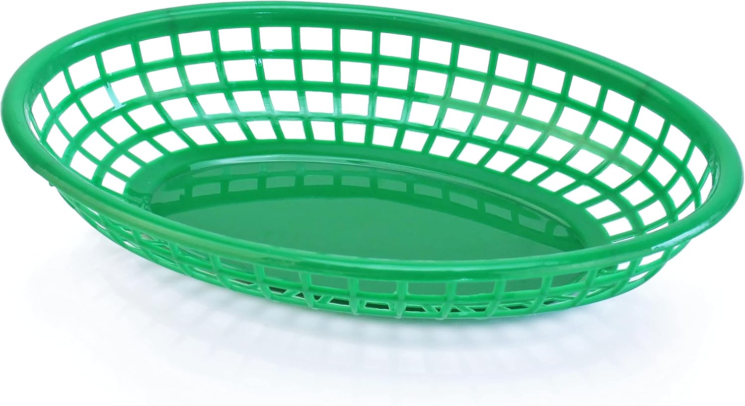 New Star Foodservice 44126 Fast Food Baskets, 9 1/4-Inch x 6-Inch Oval, Set of 12, Green