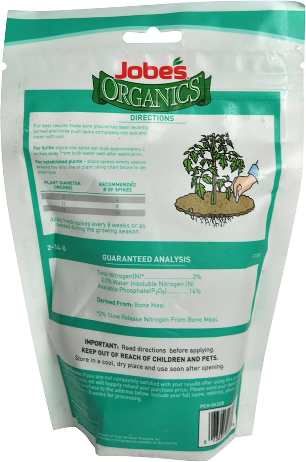 Jobe’s Organics All Purpose Fertilizer Spikes, Easy Plant Care Fertilizer for Vegetables, Flowers, Shrubs, Trees, and Plants, 50 Count