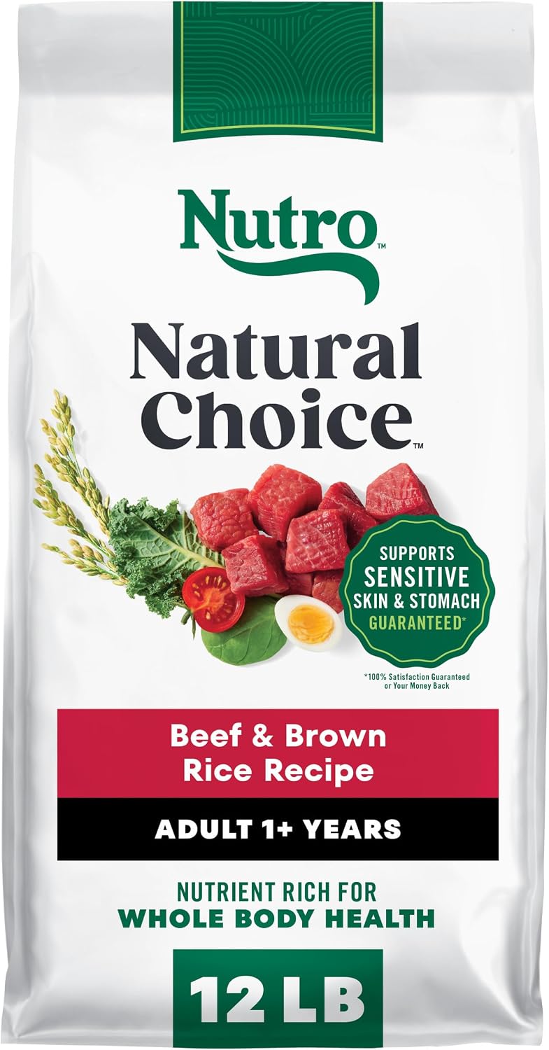 Nutro Natural Choice Adult Dry Dog Food, Chicken & Brown Rice Recipe, 5 lb | Non-GMO, Real chicken #1 ingredient, no corn, wheat, soy or chicken by-product meal, supports skin & coat/digestion/immunity