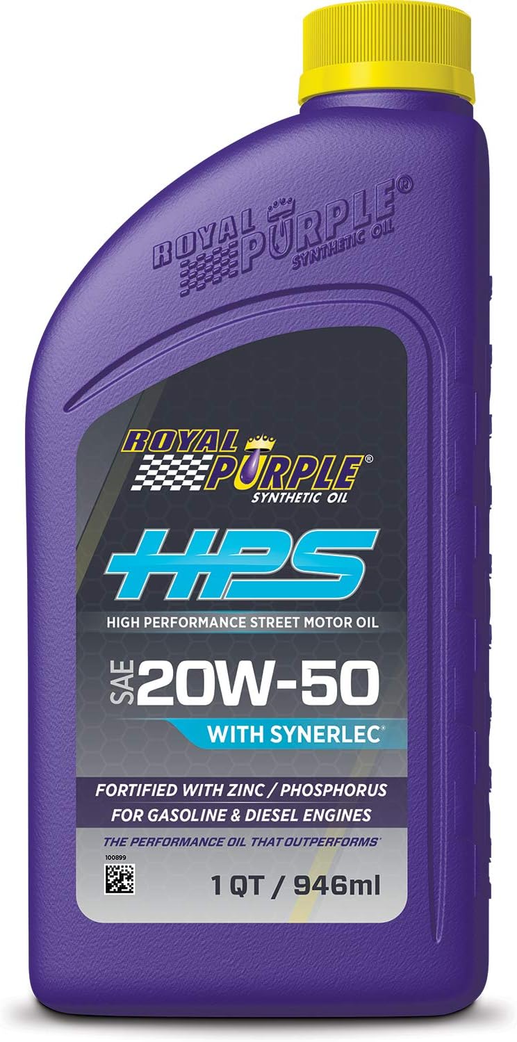 Royal Purple (36250-6PK HPS 20W-50 Synthetic Motor Oil with Synerlec Additive Technology - 1 Quart, (Case of 6)