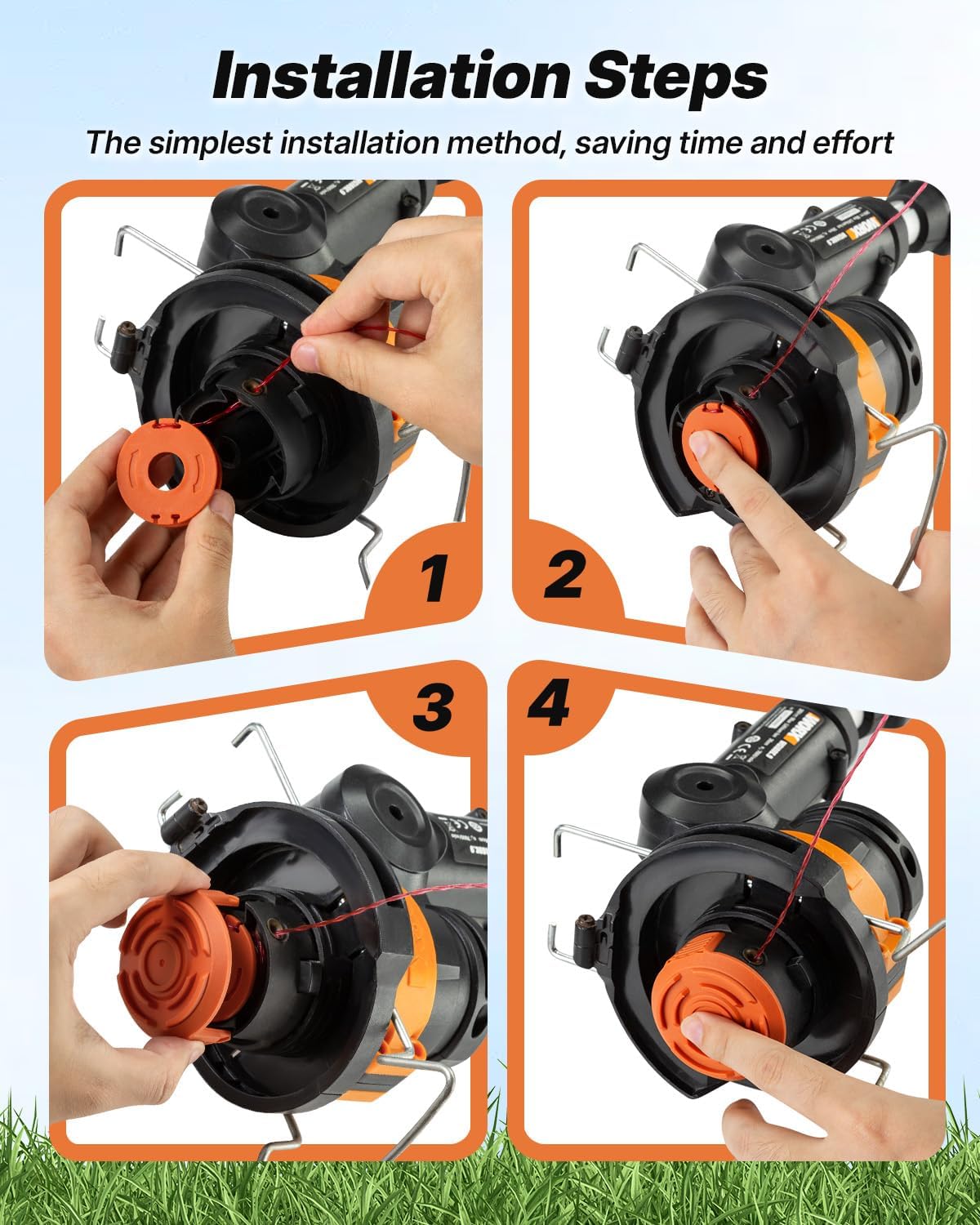 Eventronic 15 Pack (WA0010) Trimmer Line Spool for Worx Weed Eater | Durable 0.065" Auto-Feed String Trimmer Refills