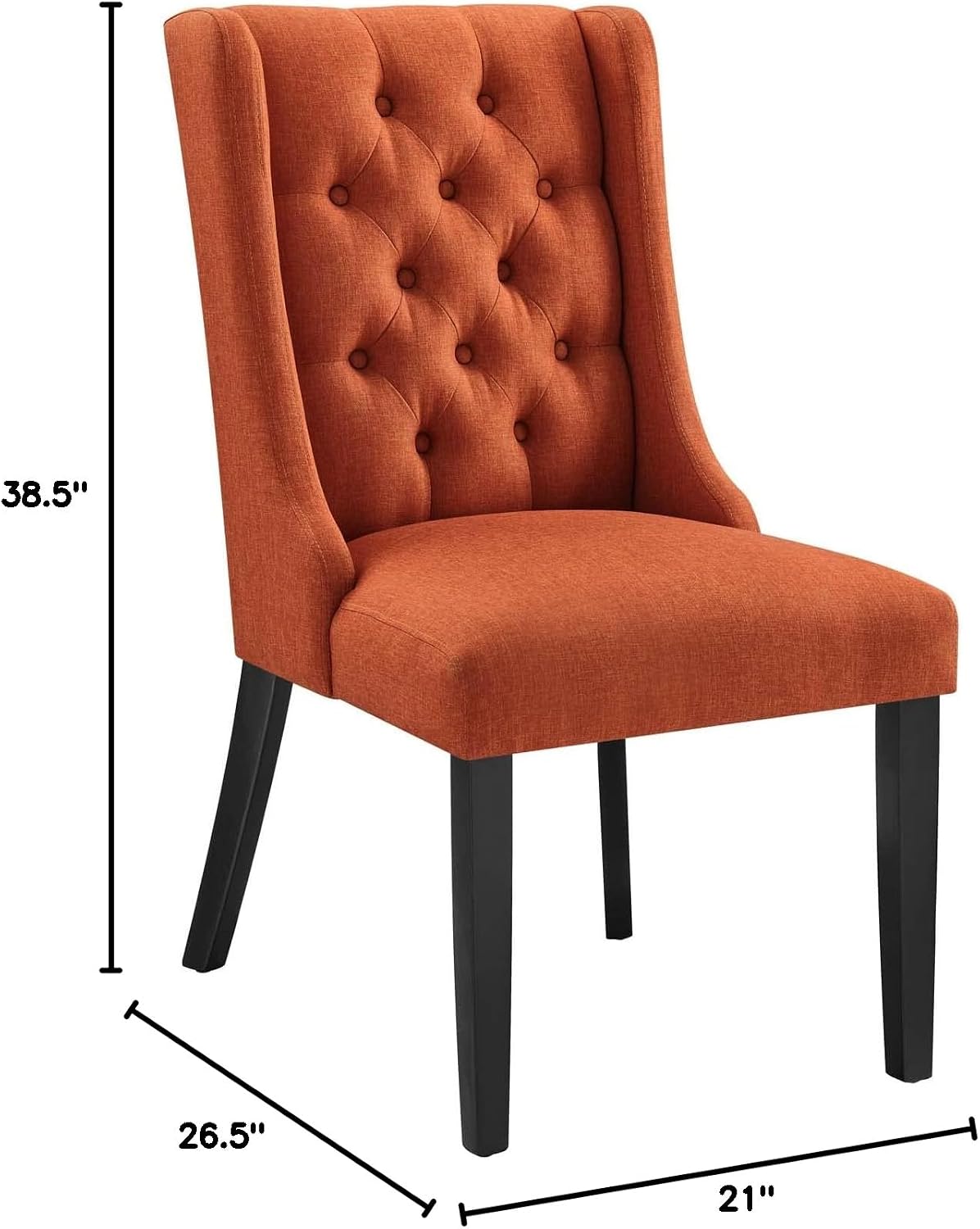 Modway Baronet Modern Tufted Upholstered Fabric Parsons Kitchen and Dining Room Chair in Beige