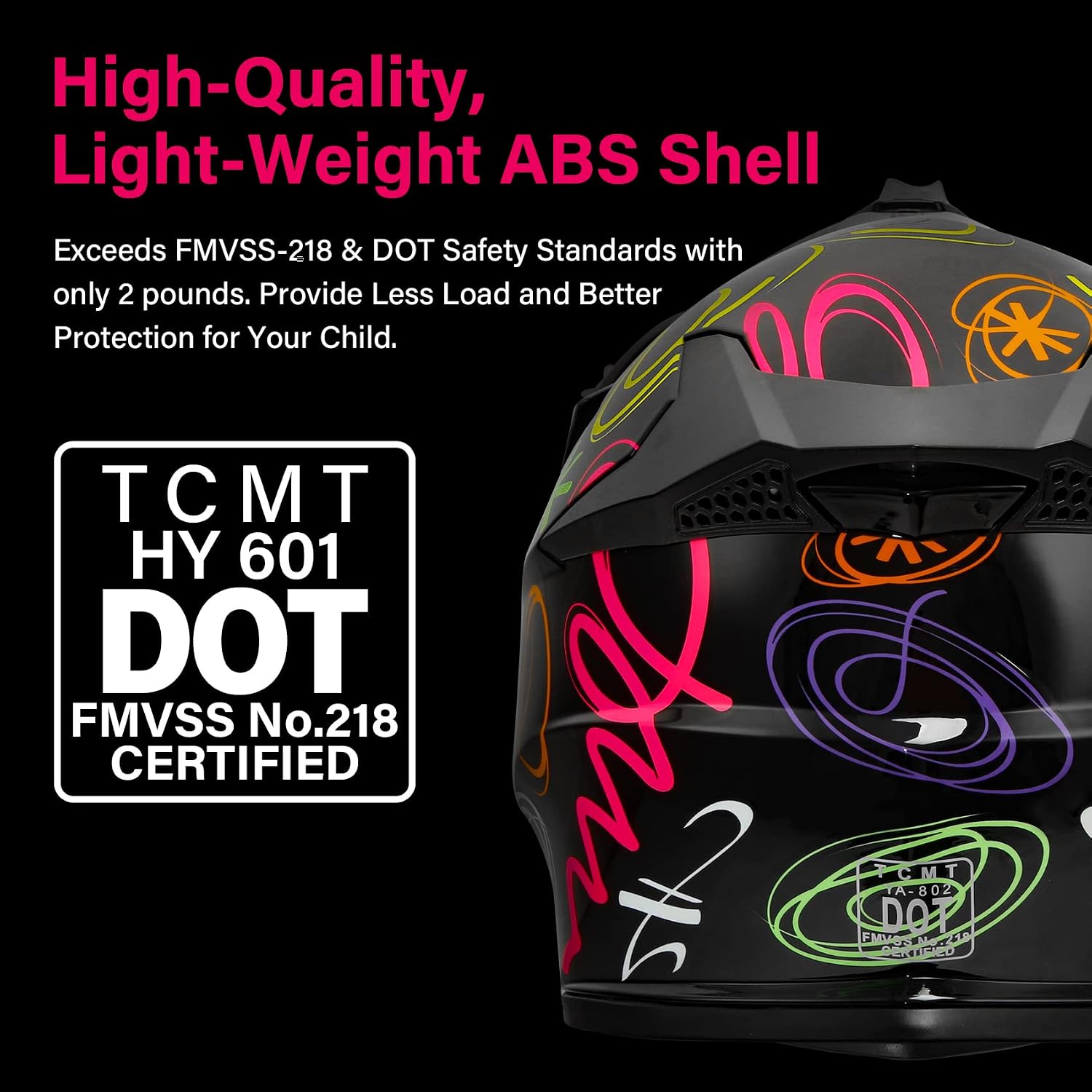 TCMT Youth Dirt Bike Helmet DOT Certified - Kids Full Face Motocross ATV Helmet with Goggles, Gloves and Helmet Bag for Off-Road, BMX, MX, Street Riding
