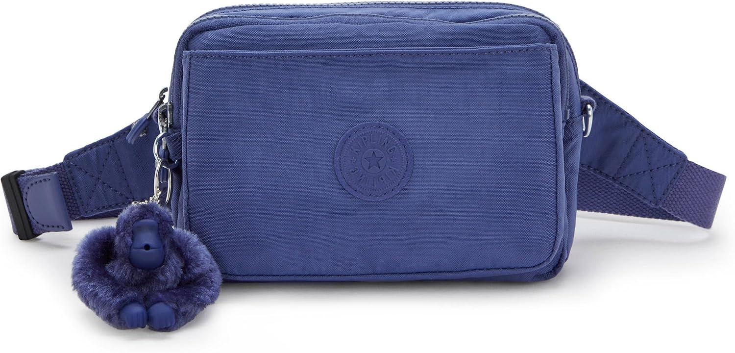 Kipling Women’s Abanu Medium Crossbody Bag, Lightweight, Adjustable Nylon Waist Pack with Multi-Compartment Zip Pockets