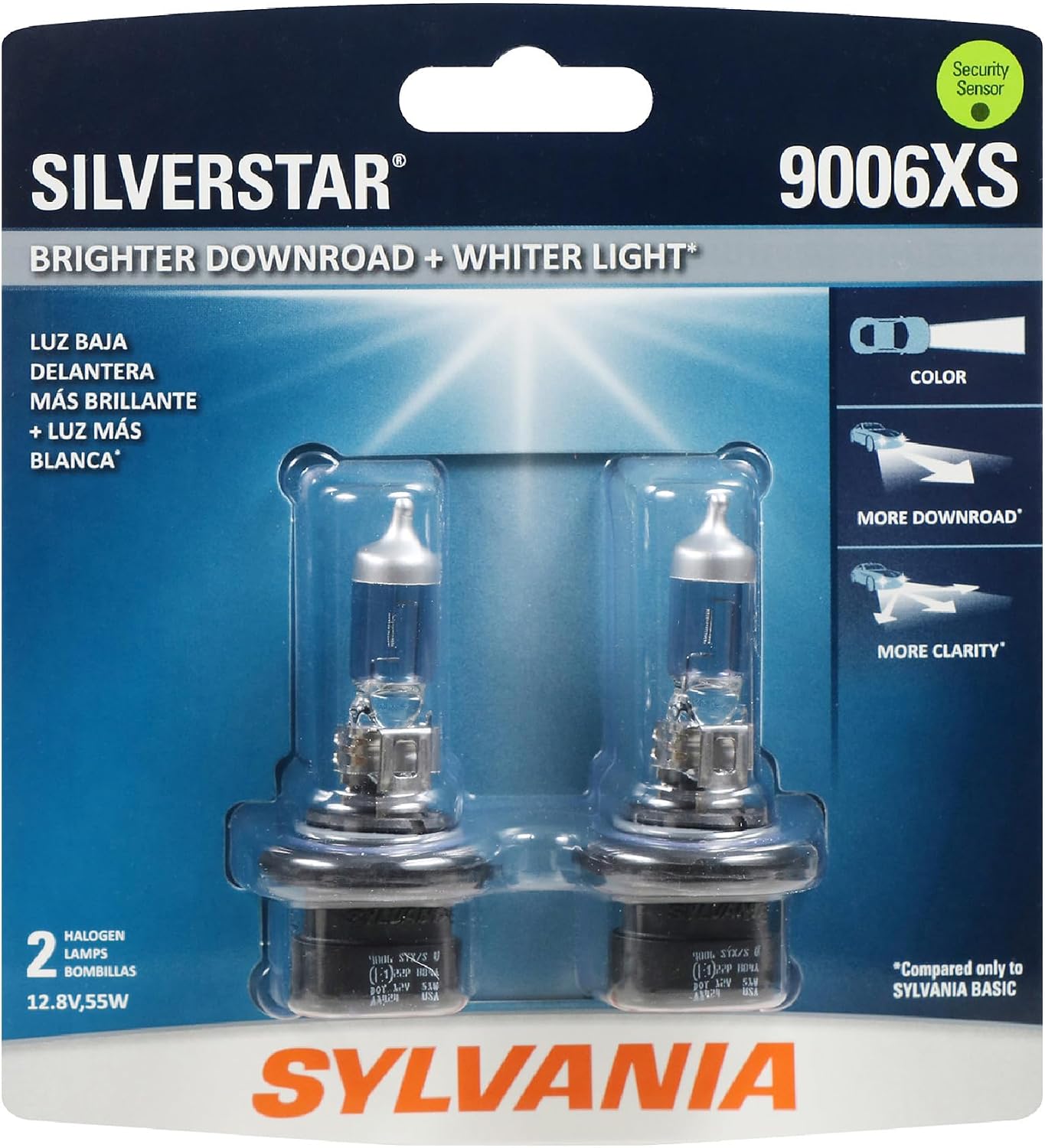 SYLVANIA - 9006XS SilverStar - High Performance Halogen Headlight Bulb, High Beam, Low Beam and Fog Replacement Bulb