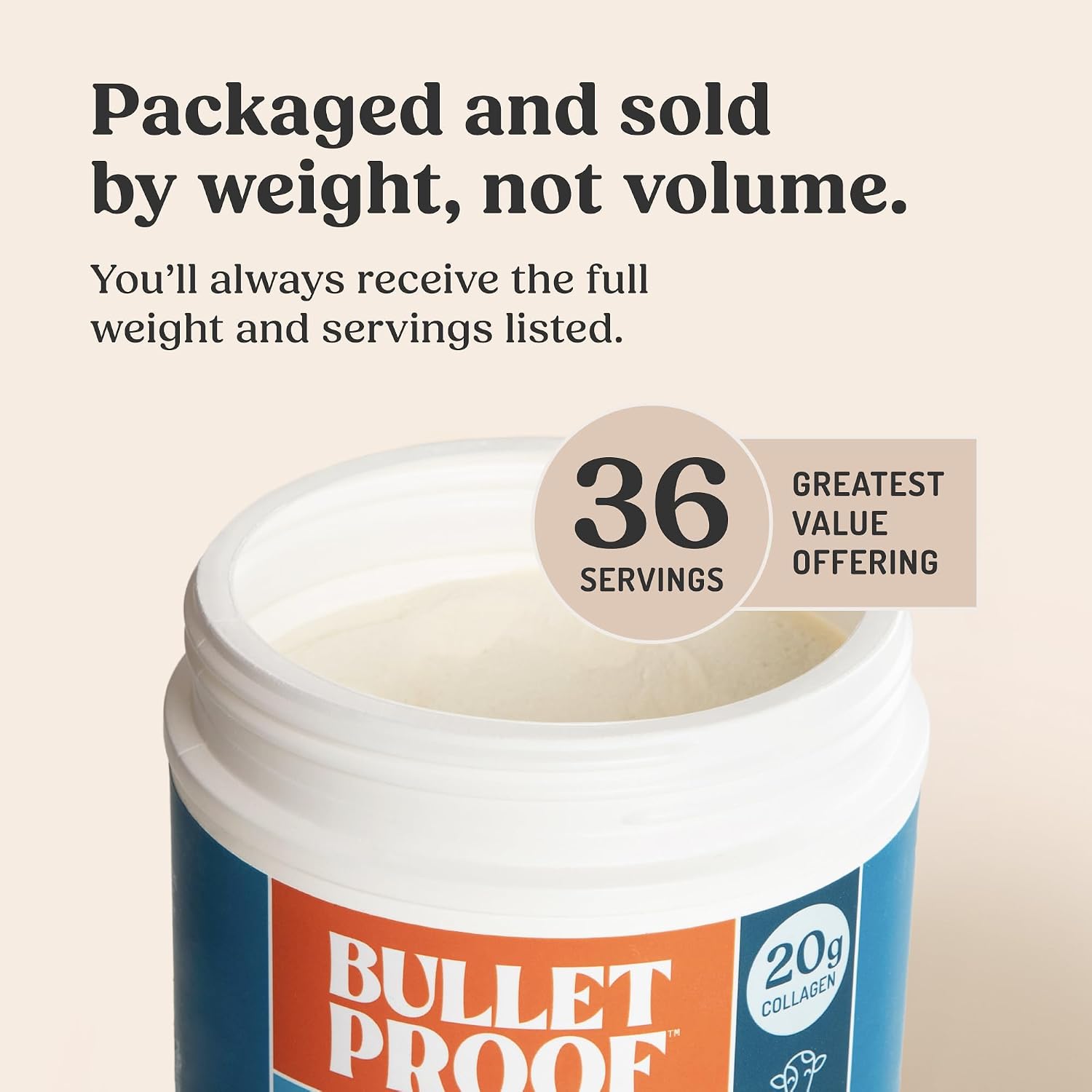 Bulletproof Unflavored Collagen Peptides Protein Powder, 17.6 oz | 20g Grass-Fed Pasture-Raised Collagen Protein and Amino Acids for Skin, Bones and Joints