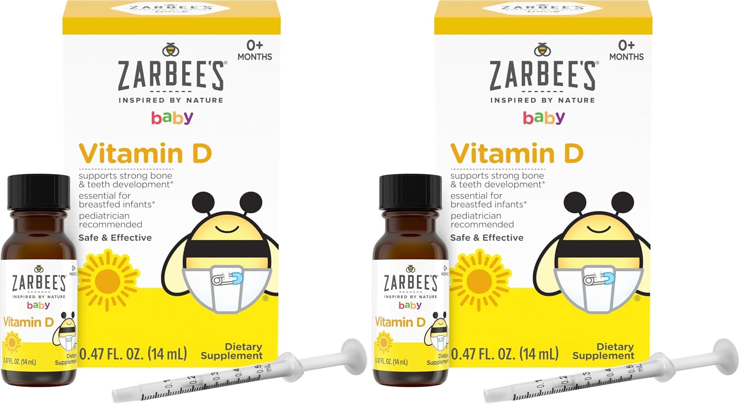 Zarbee's Baby Vitamin D Drops, 400 IU per Drop, with Dropper, 0.47 fl oz