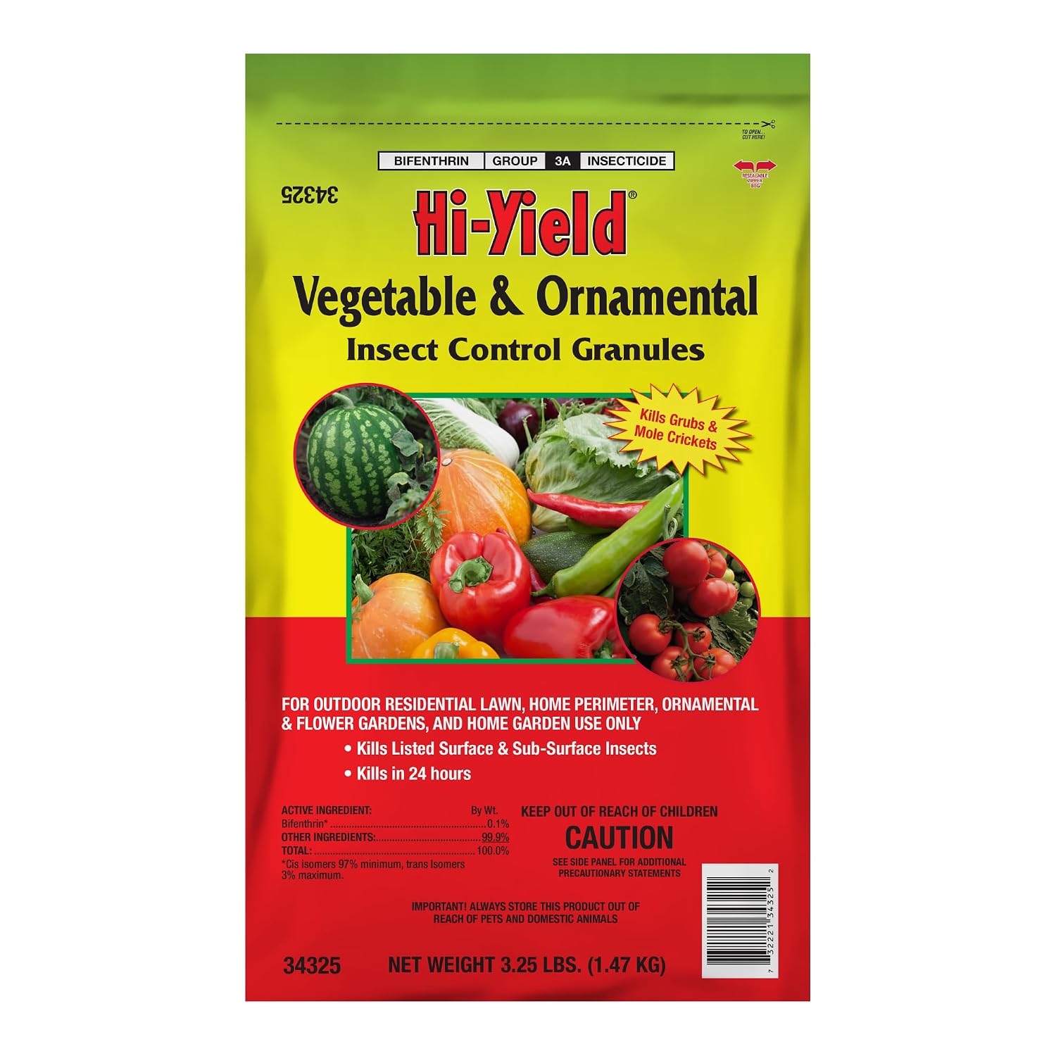 Hi-Yield (32325) Vegetable & Ornamental Insect Control Granules, 4 lbs | Lambda-cyhalothrin granules - Controls soil and foliage insects in vegetable & ornamental gardens - Gardeners