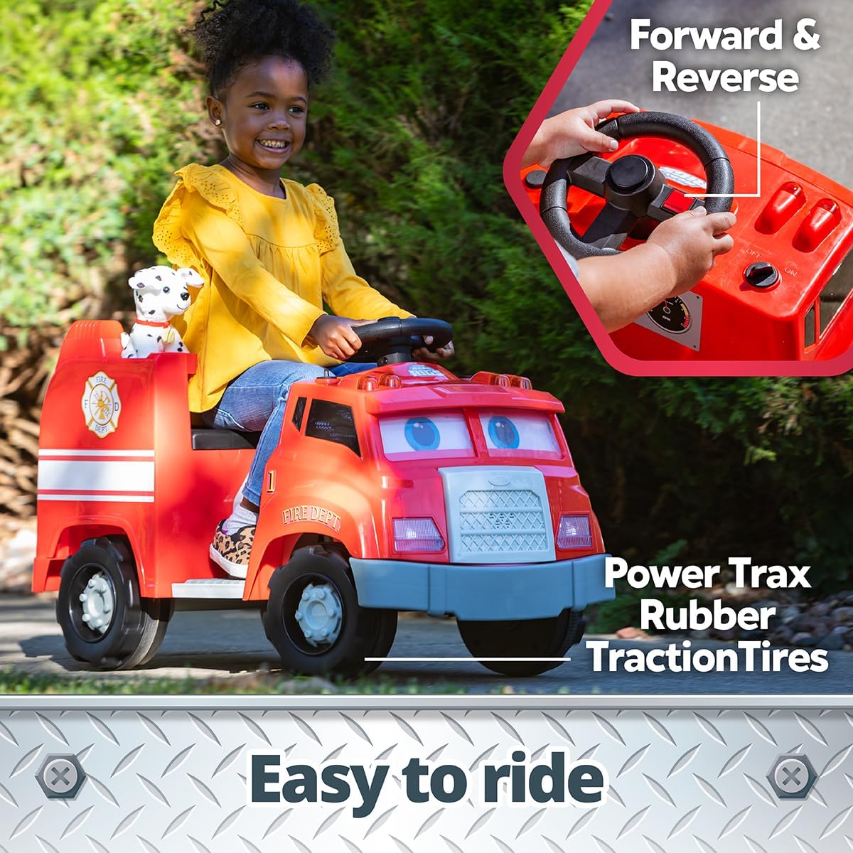 Kid Trax Real Rigs Toddler Recycling Truck Interactive Ride On Toy, Kids Ages 1.5-4 Years, 6 Volt Battery and Charger, Sound Effects