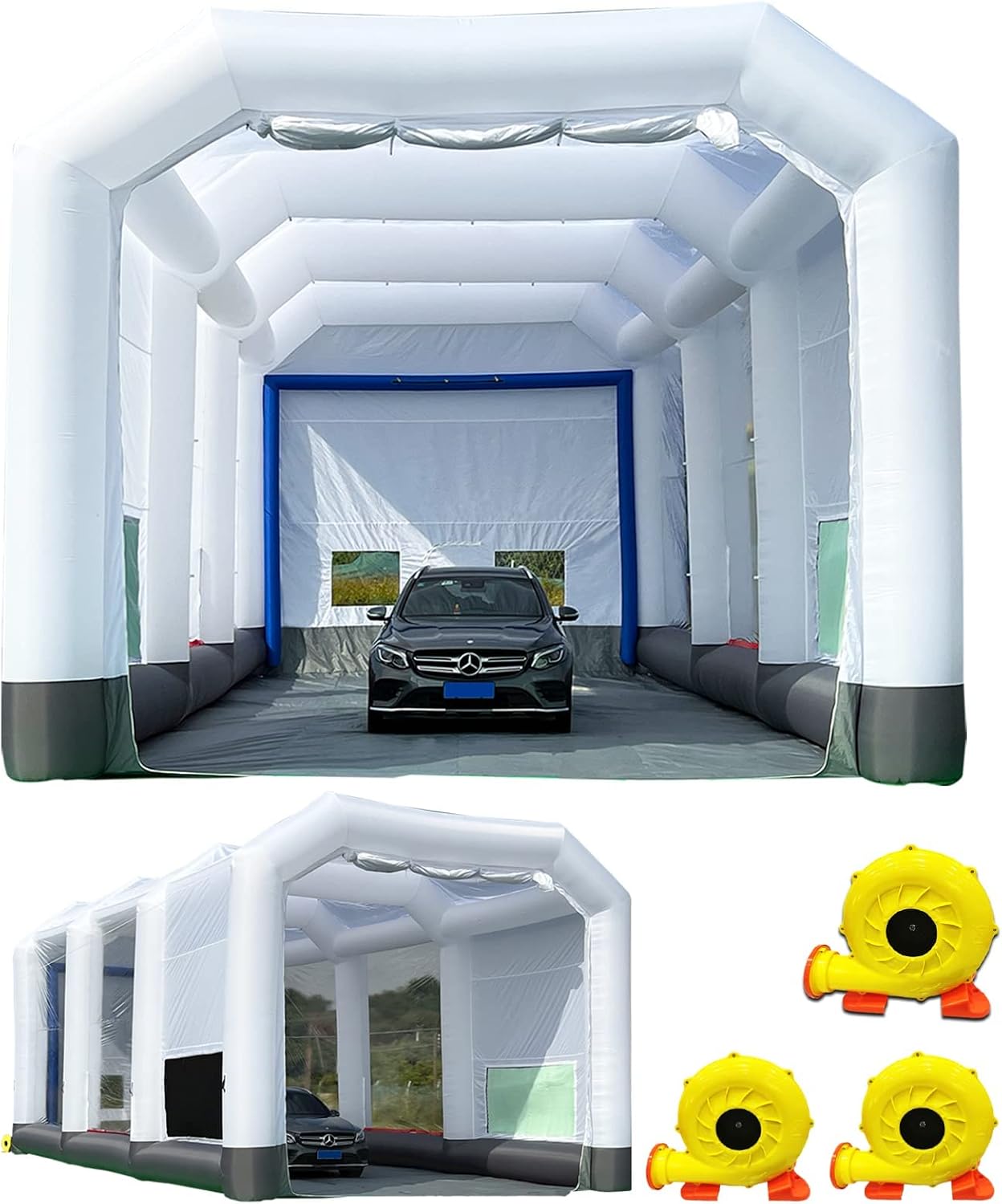 GORILLASPRO Portable Inflatable Paint Booth 26x15x10Ft, Inflatable Spray Booth with 2 Blowers (950W+950W)
