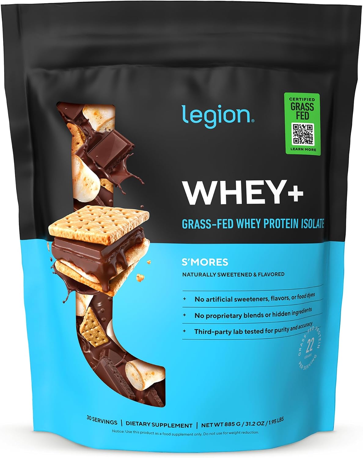 LEGION Whey+ Protein Whey Isolate from Grass Fed Cows (French Vanilla, 30 Servings) - Whey Protein Isolate Powder, Low Calorie, Non-GMO, Sugar Free, Lactose and Gluten Free, All Natural Protein Powder