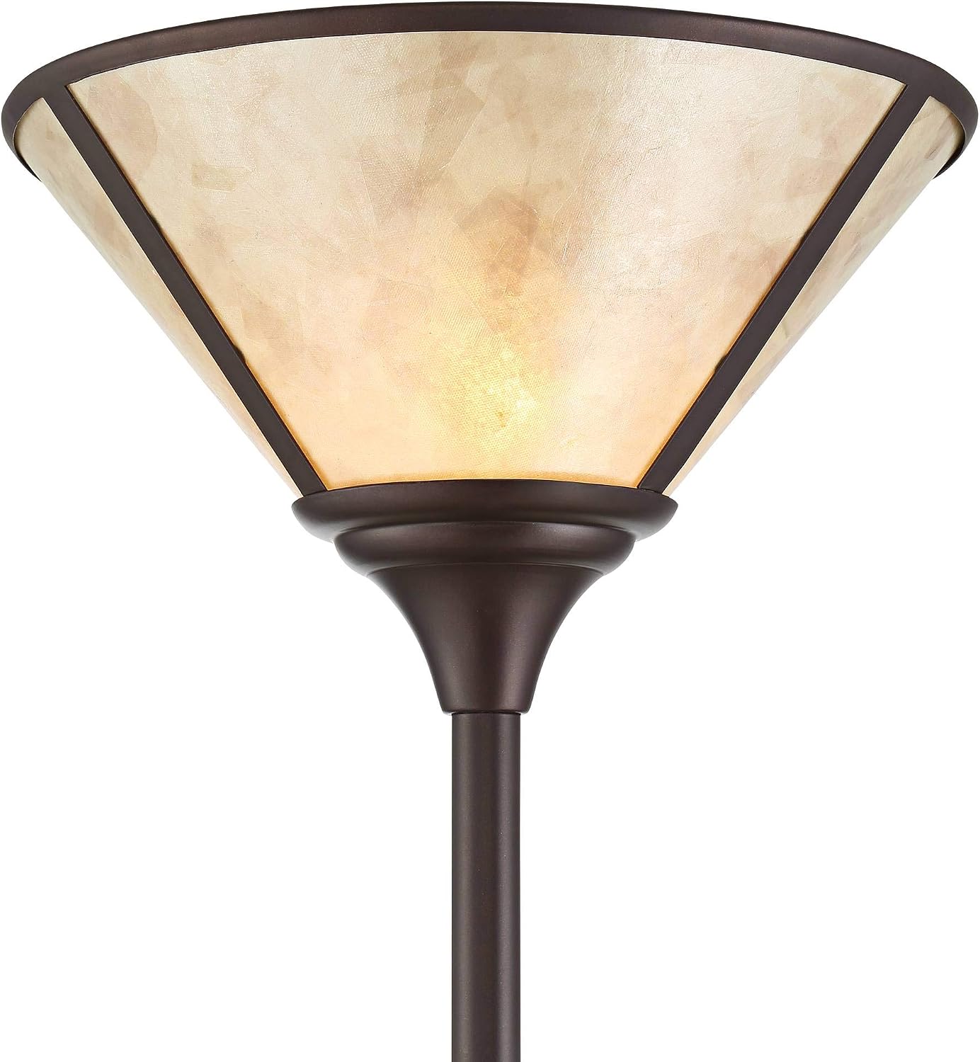 Plymouth 72" Bronze and Mica Torchiere Floor Lamp Living Room