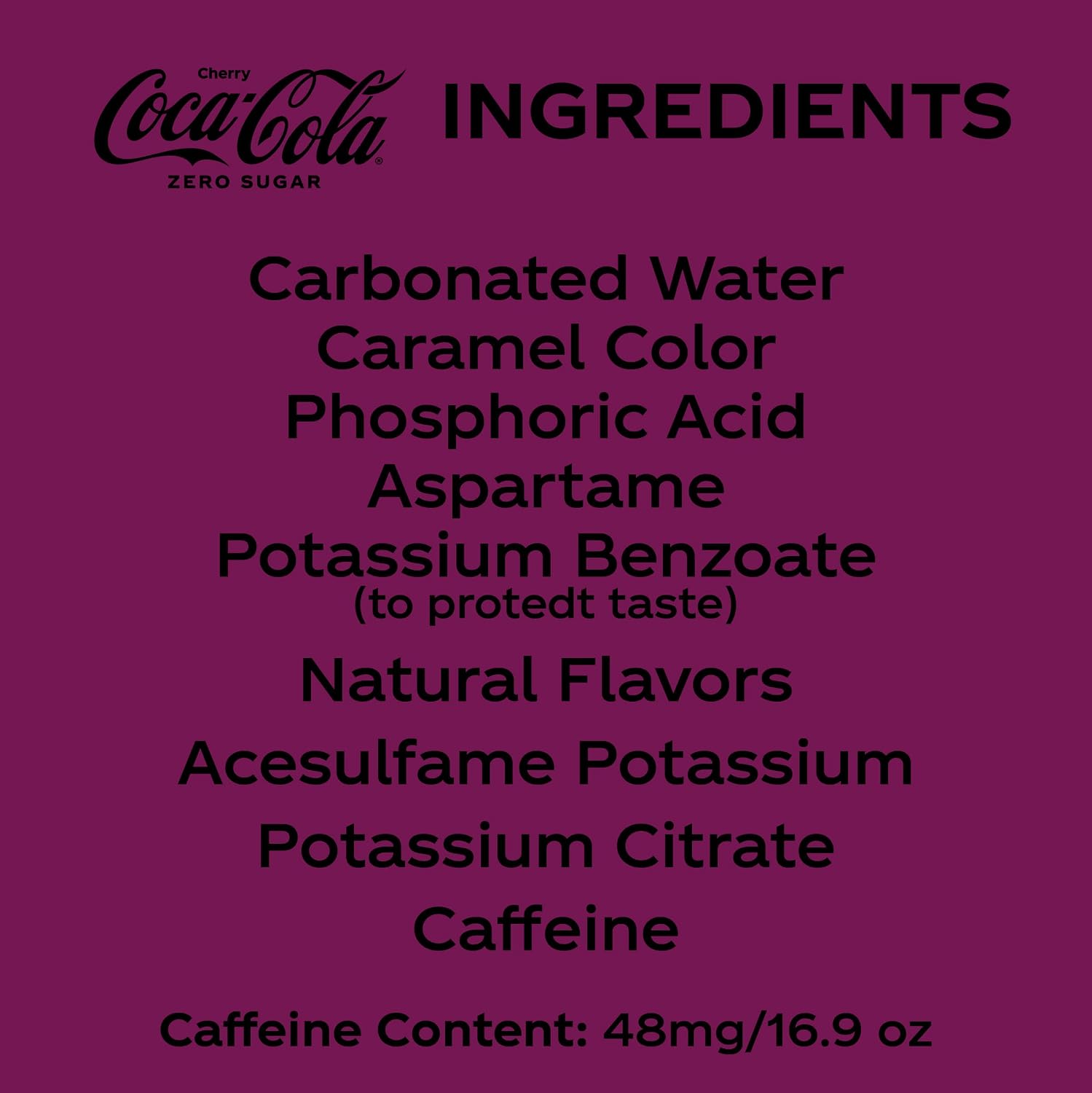 Coca-Cola Zero Sugar Cherry Soda Soft Drink Bottles, 16.9 fl oz, 6 Pack