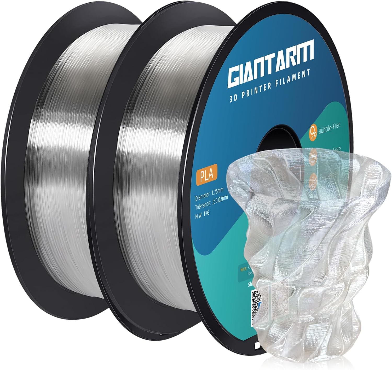 GIANTARM 3D Printer Filament, Silk Gold Pla Filament, 1Kg(2.2lbs) Spool, 1.75mm Dimension Accuracy +/- 0.03mm, 3D Printing Filament