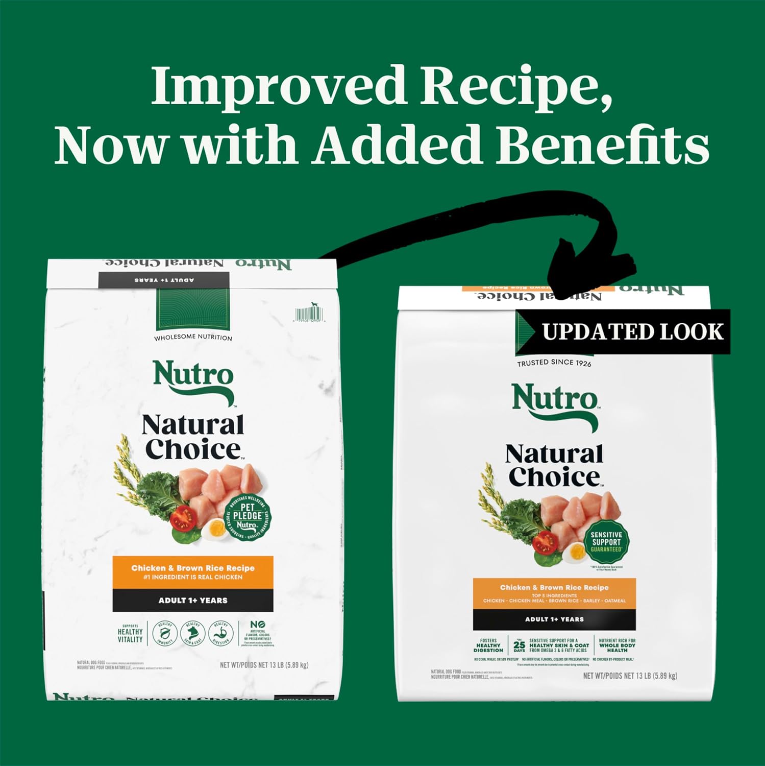 Nutro Natural Choice Adult Dry Dog Food, Chicken & Brown Rice Recipe, 5 lb | Non-GMO, Real chicken #1 ingredient, no corn, wheat, soy or chicken by-product meal, supports skin & coat/digestion/immunity