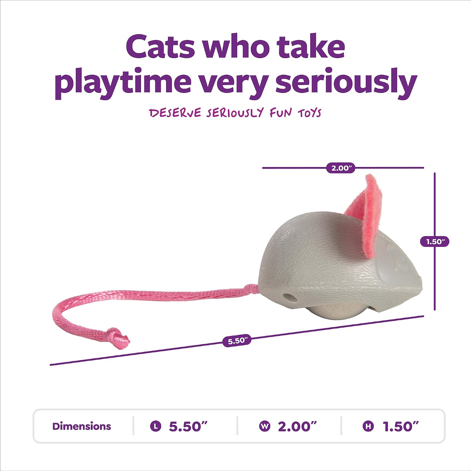SmartyKat Marble Mouse Rolling Marble Cat Toy, Unpredictable Wobble Action for Solo Chase & Pounce for Cats & Kittens, One Size