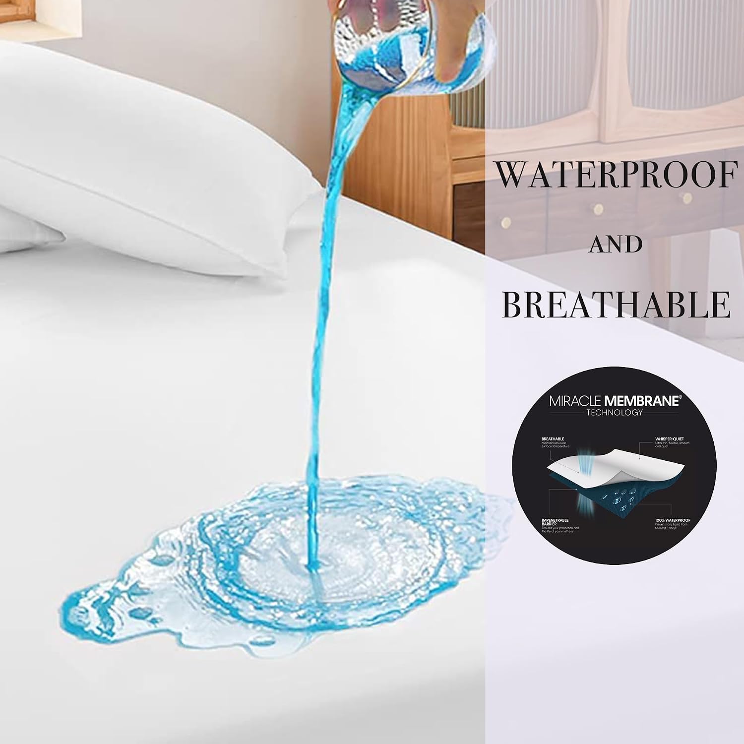 Protect-A-Bed Cloud Extra-Soft Tencel Waterproof Mattress Protector, Queen