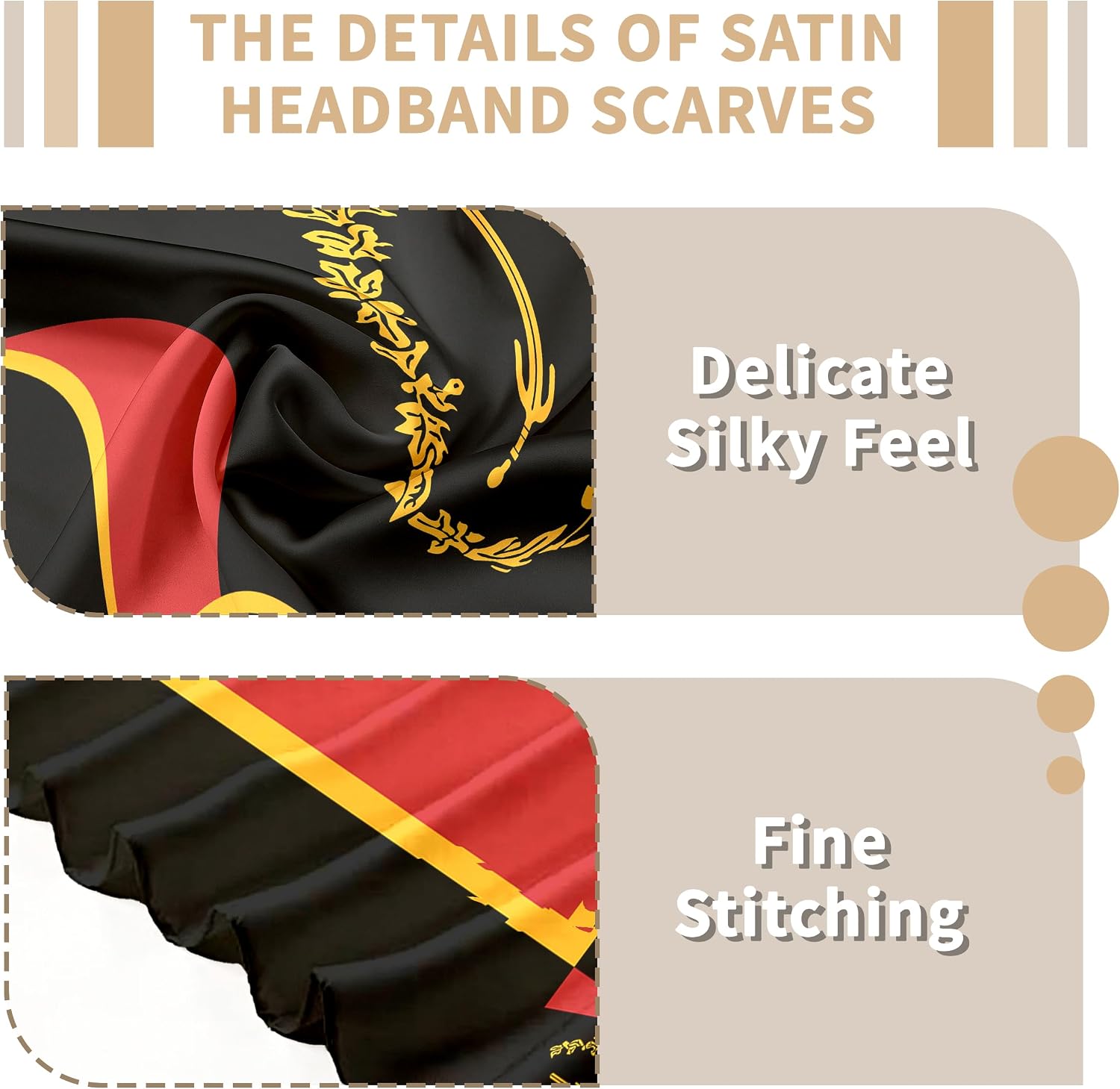 Fashion Bandana Women,Flag Silk Scarf,27.5x27.5 Large Square bandanas,Satin Hair for Sleeping,Travel,for Gift