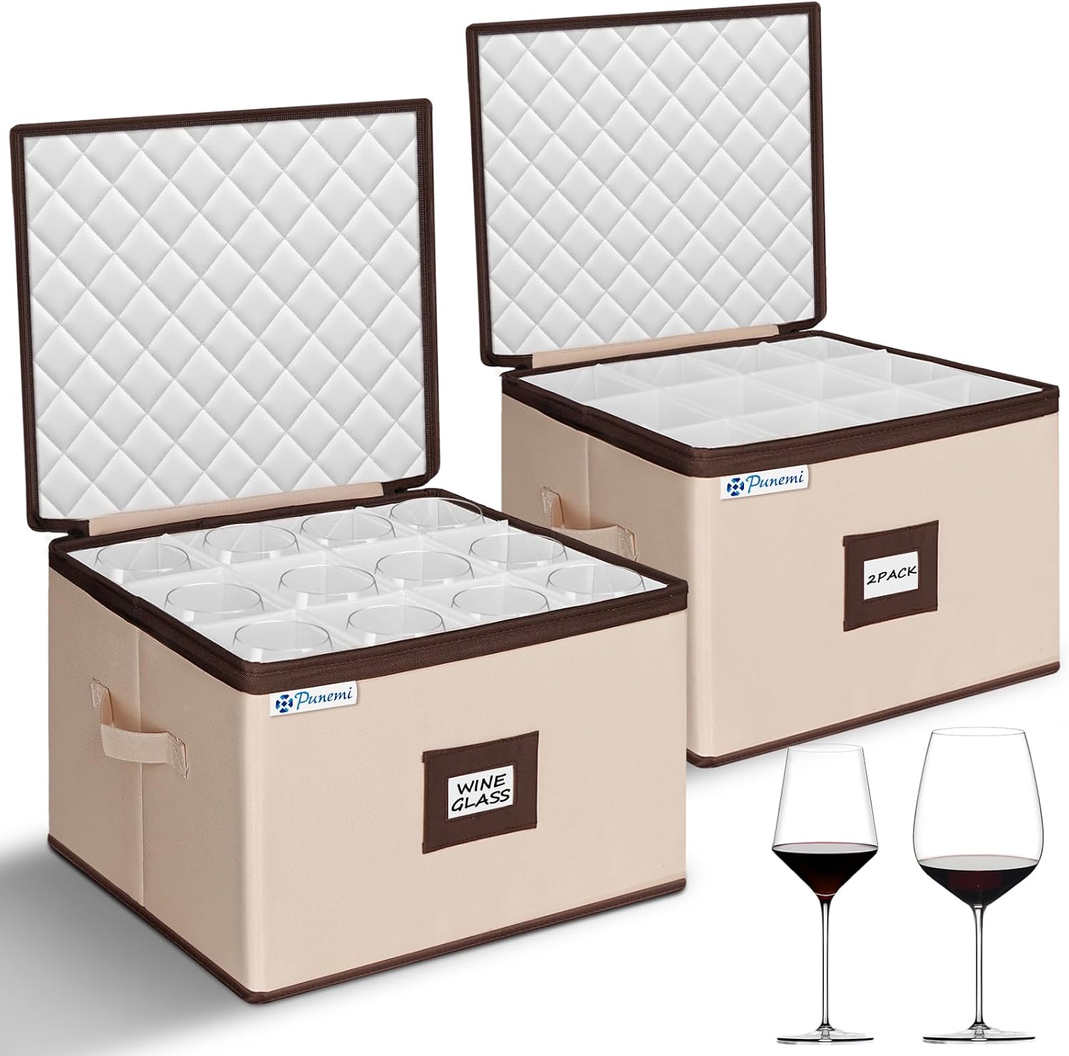 China Storage Containers, 4-Pack Hard Shell Plate & Dish Cases for Moving | Padded dividers and quilted lining protect plates and dishes; stackable for moving and holiday storage, beige hold set of 12