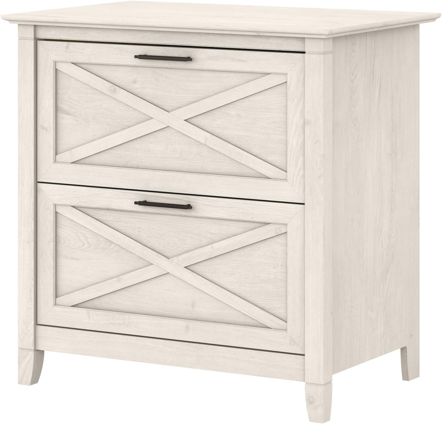 Bush Home Key West 2 Drawer Lateral File Cabinet in Washed Gray, Document Storage for Home Office, Accent Chest with Drawers