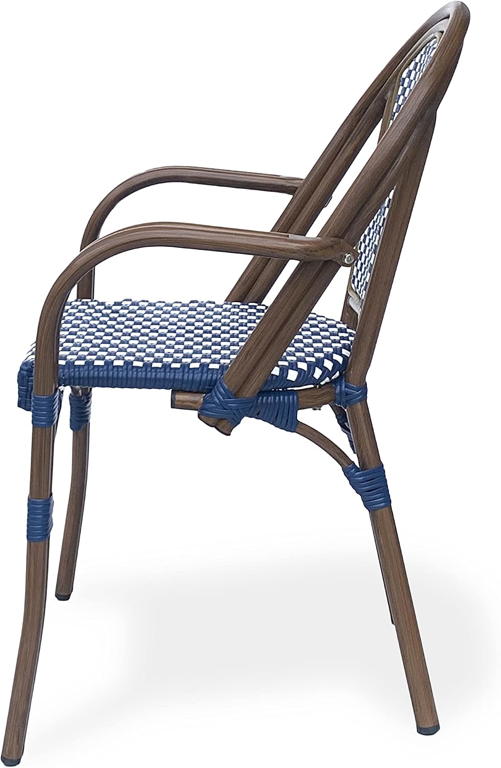 Christopher Knight Home Anastasia Outdoor French Bistro Chair (Set of 2), Black + White + Bamboo Print Finish