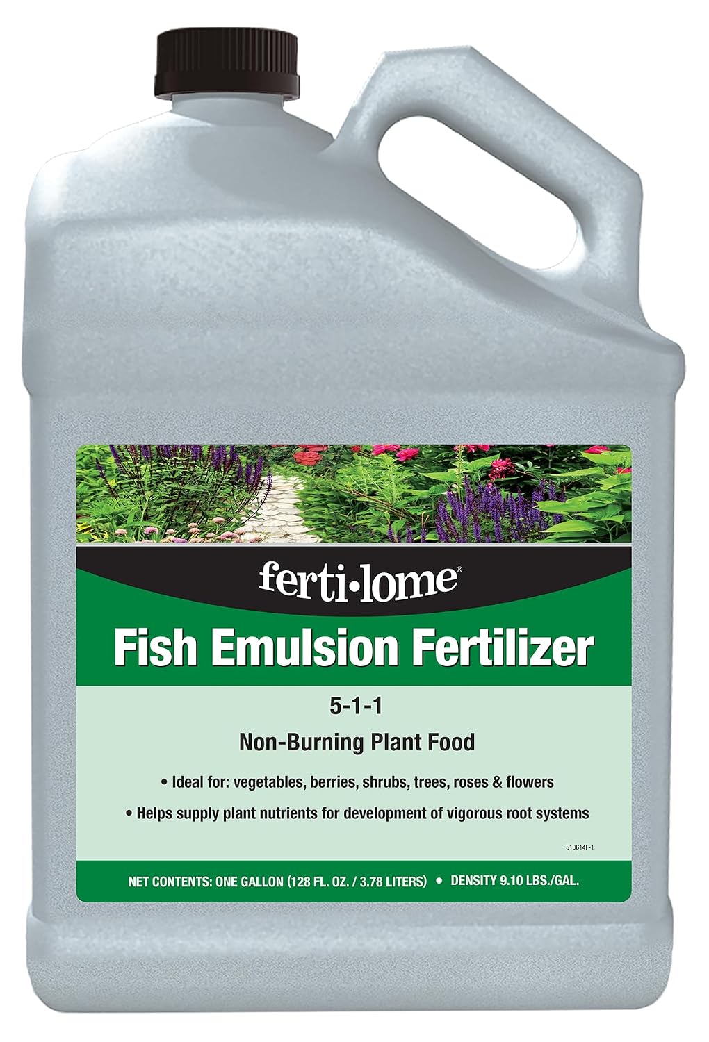 Fertilome (10614) Fish Emulsion Fertilizer 5-1-1, 1 gal | 5-1-1 concentrated fish solubles - Natural nutrient release for houseplants, fruits & vegetables - Gardeners